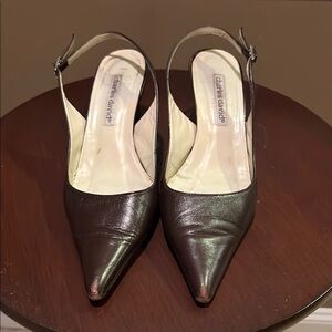 Charles David Black Pointed Toe Slingback Heels